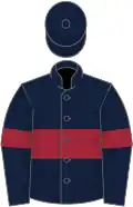 Dark blue, maroon hoop and armlets