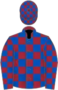 Maroon and royal blue check, check cap