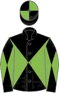 BLACK and LIGHT GREEN DIABOLO, quartered cap