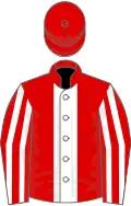 Red, white stripe, striped sleeves