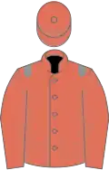 Terracotta, grey epaulets