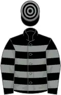 Black, grey hoops