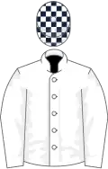White, Dark Blue and White check cap