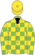 Light Green and Yellow check, Yellow cap