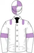 White, mauve epaulets and armlets, quartered cap