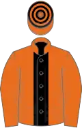 Orange, black stripe, hooped cap