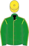 Green, yellow seams and cap