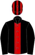Black, red stripe, striped cap