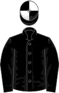 Black, black and white quartered cap