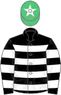 BLACK and WHITE HOOPS, emerald green cap, white star