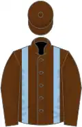 Brown, light blue braces
