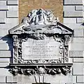 Commemorative text of the construction of the building