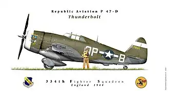 P-47D 334th Fighter Squadron England 1944