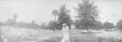 Photo of the Bronson-Mulholland House circa 1935 with unknown woman. Original photo held by the Putnam County Archives in Palatka, Florida