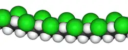 Space-filling model of a part of a PVC chain
