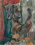 Pablo Picasso, 1909, Woman with a Mandolin (Femme à la mandoline), oil on canvas, 92 x 73 cm, Hermitage Museum