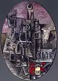Pablo Picasso, 1912, Nature morte Espagnole (Sol y sombra), oil and enamel on canvas, 46 x 63&nbsp;cm, Lille Métropole Museum of Modern, Contemporary and Outsider Art