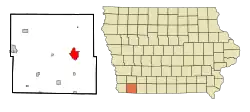 Location within Page County and Iowa
