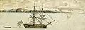 The slave ship Marie Séraphique with the flag of Brittany, 1770.