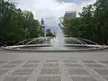 The large fountain in the park's centre