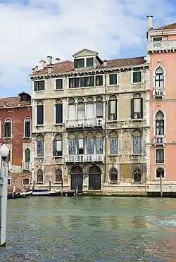 Palazzo Tiepolo, the facade originally frescoed by Andrea Schiavone (faint traces remain)