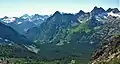 Whistler Mountain centered. Cutthroat Peak in upper right.