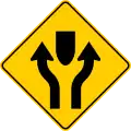 P-37 Separated one-way road begins