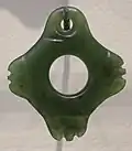 A kākā pōria, a bird leg ring used to fasten decoy birds used in hunting.[35]