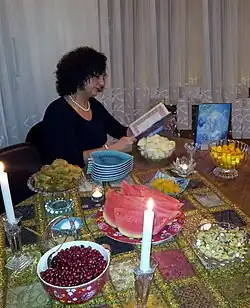Iranian lady recites Hafez poems on Yalda Night