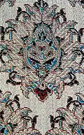 Persian silk brocade fabric with silver thread (Persian: Golabetoon)