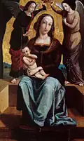Pietro Perugino, Virgin and Child crowned by two angels, first quarter of the 16th century