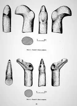 Nemrik polished stone representations of diurnal birds of prey, circa 9000 BC