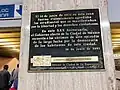 Memorial plaque inside the station
