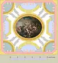 Schéma of the ceiling of the corner cabinet, erased by the dauphin in 1699