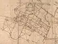 Detail of the lower gardens on the draft plan for the gardens at Meudon. ADY (78). Circa 1697
