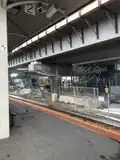 Westbound view from Platform 2 viewing rail hybrid bridge under construction, November 2023