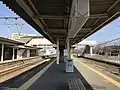 A view of the platforms and tracks.