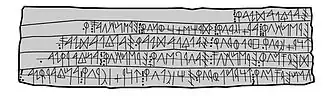 Southeastern Iberian script. Lead plaque from La Bastida de les Alcuses (Moixent).