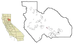 Location in Plumas County and the state of California