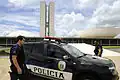 Legislative police officers outside the National Congress building