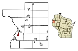 Location of Dresser in Polk County, Wisconsin.