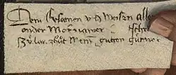 Detail: letter addressed to Alexander Mornauer