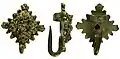 Bar-backed cast silver dress hook, Cheshire