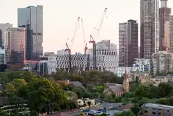 Aerial view of Powerhouse Parramatta during construction may 2025