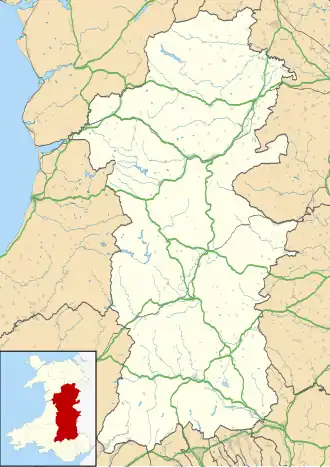 Talerddig is located in Powys