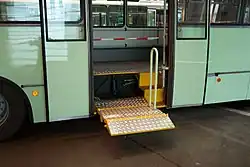 Double panel with wheelchair lift extended