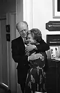 President and Mrs. Ford as they watch the presidential election returns (1976)