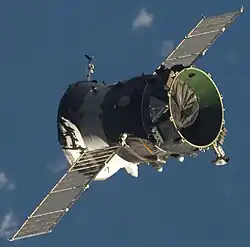 Progress M-MIM2 propulsion section departs