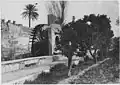 A noria (waterwheel) along the canal in the palace gardens (1916)