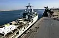 RFA Sir Galahad in Umm Qasr, delivering the first shipment of humanitarian aid from Coalition forces.